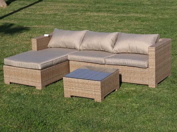 SET SOFA 3PL+CHAISSELONGUE WM3105/7148 MARRON/WICK